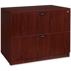 Lorell Lateral File, 2 Drawers, 34-1/2 inWx22 inDx29 inH, Mahogany