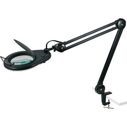Lorell Magnifier Lamp, 22-Watt Bulb, 5-1/10 inWx5-1/10 inLx33 inH, Black