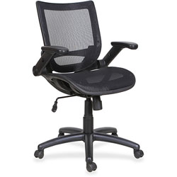 Lorell Mesh Task Chair, 28-1/8 in x 36-3/4 in x 36-5/8 in, Black