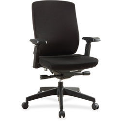 Lorell Mid-back Chair, Molded Foam Seat, 27-1/2 in x 26-1/2 in x 43 in, Black