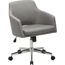 Lorell Mid-century Modern Low-back Task Chair, 24.6 in x 24.6 in x 34.9 in, Material: Fabric Seat, Chrome Base, Finish: Gray Seat