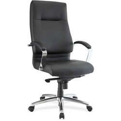 Lorell Modern Hi-Back Executive Chair, 27-1/4 in x 28-3/4 in x 48-1/2 in, Black