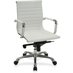 Lorell Modern Mid Back Chair, 24-3/4 in x 25 in x 39-3/8 in, White