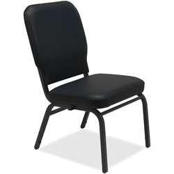 Lorell Oversize Stack Chair, 500lb Cap, 21 in x 25 in x 35-1/2 in, Black