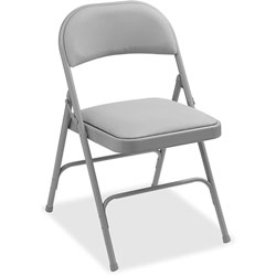 Lorell Padded Seat Folding Chairs,400 lb. Cap, 29-1/2 in x 2 in x 23-1/3 in, 4/CT, Beige