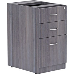 Lorell Pedestal, B/B/F, Unfin Top, 16 inx22 inx28-1/4 in, Weathered Charcoal