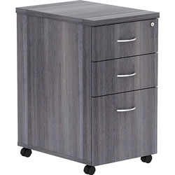 Lorell Pedestal, Mobile, B/B/F, 16 inx22 inx28-1/4 in, Weathered Charcoal