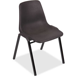 Lorell PP Stack Chairs, 19-1/4 in x 19-1/4 in x 31 in, 4/CT, Black