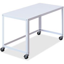 Lorell Ready-to-Assemble Mobile Desk, 48 in x 23 in x 29-1/2 in, White