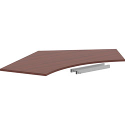 Lorell Relevance Series 120 Curve Panel Top, Mahogany Rectangle Top, 47.25 in x 34.13 inx 1 in Table Top Thickness, Assembly Required