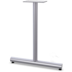 Lorell Relevance Tabletop T-Leg Base with Glides - 27.8 in - Material: Tubular Steel - Finish: Gray