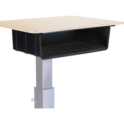 Lorell Sit-to-Stand School Desk Large Book Box, Large x 20 in x 15 in Depth x 5 in Height, Black