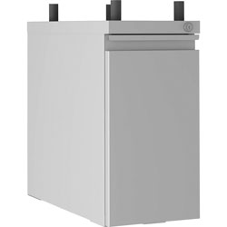 Lorell Slim Hanging Pedestal, 10 in x 20 in x 19.2 in, Letter, Legal, Vertical, Casters, Compact, Storage Space, Hanging Rail, Key Lock, Silver, Powder Coated, Metal, Recycled