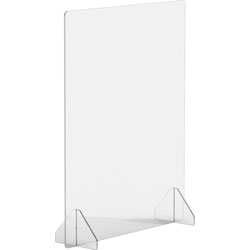 Lorell Social Distancing Barrier, 24 in x 7 in Depth x 30 in Height, 1 Each, Clear, Acrylic