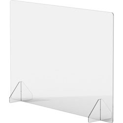 Lorell Social Distancing Barrier, 36 in x 7 in Depth x 24 in Height, 1 Each, Clear, Acrylic