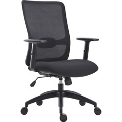 Lorell SOHO Collection Lifting Armrest Staff Chair, 26.4 in x 24.4 in x 42.1 in, Material: Fabric Seat, Nylon Base, Finish: Black, Gray