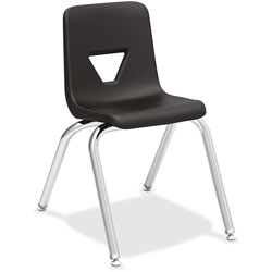 Lorell Stacking Student Chair, 16 in x 20-1/2 in x 27 in, Black