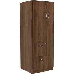 Lorell Storage Cabinet, 23-3/5 in x 23-3/5 in x 65-3/5 in, Walnut