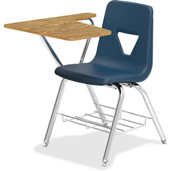 Lorell Tablet Arm Student Desk, 20 in x 29-1/2 in x 30 in, 2/CT, Navy
