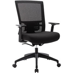 Lorell Task Chair, Mesh Back, 27-1/2 inX27-1/2 inX43-3/8 in , Black