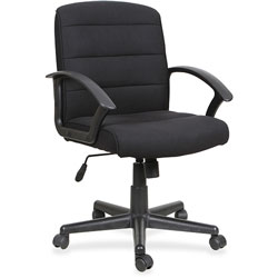 Lorell Task Chair, Fabric, Slope Arms, 26-3/4 in x 25-3/4 in x 39 in, Black