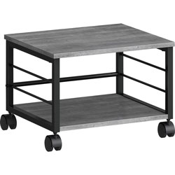 Lorell Underdesk Mobile Machine Stand - 150 lb Load Capacity - 13.3 in, x 18.8 in x 15.3 in Depth - Desk - Powder Coated - Metal, Laminate, Polyvinyl Chloride (PVC) - Black, Weathered Charcoal