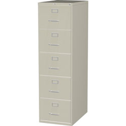 Lorell Vertical File, 5-Drawer, Legal, 18 in x 26-1/2 in x 61 in, Putty