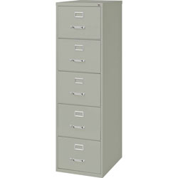 Lorell Vertical File, 5-Drawer, Legal, 18 in x 26-1/2 in x 61 in, Gray