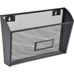 Lorell Wall Pockets, Letter, 12-5/8 in x 4-3/4 in x 6-5/8 in, 4/CT, Black Mesh