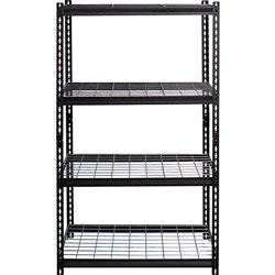 Lorell Wire Deck Shelving, Wire, Boltless, 2300 lb. Cap, 60 in, x 36 in x 18 in Depth, Black