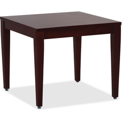 Lorell Wood Corner Table, 23-3/5 in x 23-3/5 in x 20 in, Mahogany