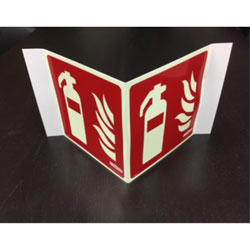 LumAware Fire Extinguisher Sign, 8.25 in x 8.25 in