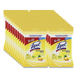 Lysol Disinfecting Wipes Flatpacks, 1-Ply, 6.69 x 7.87, Lemon and Lime Blossom, White, 15 Wipes/Flat Pack, 24 Flat Packs/Carton