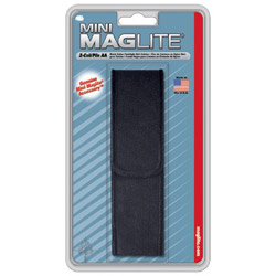 Maglite® Holster, Full Flap, For Use With 2-AA Flashlights, Black, Nylon