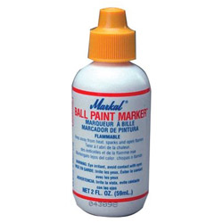 Markal Ball Paint Marker Markers, 1/8 in Tip, Metal Ball Point, White