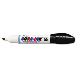 Markal DURA-INK® 25 Permanent Ink Marker, Black, 1/8 in to 1/4 in Tip, Chisel