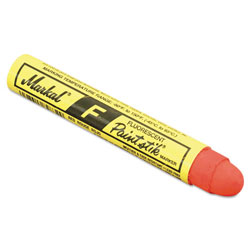 Markal F® Paintstik® Solid Marker, 11/16 in dia x 4-3/4 in L, Fluorescent Red
