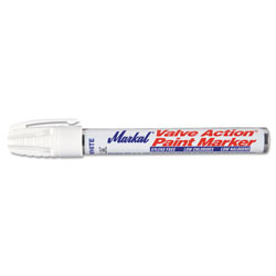 Markal Valve Action® Paint Marker, White, 1/8 in, Medium