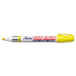 Markal Valve Action® Paint Marker, Yellow, 1/8 in, Medium