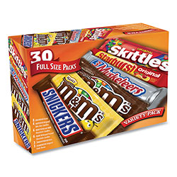 Mars Full-Size Candy Bars Variety Pack, Assorted, 30/Box