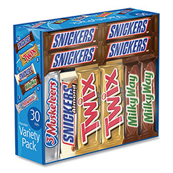 Mars Full-Size Candy Bars Variety Pack, Assorted, 30/Box