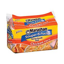 Maruchan Ramen Noodle Soup Chicken Flavor Souper 6 Pack, 18 oz, 4 Packs/Carton