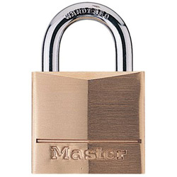 Master Lock Company No. 130 Solid Brass Padlocks, 3/16 in Diam., 5/8 in L X 9/16 in W