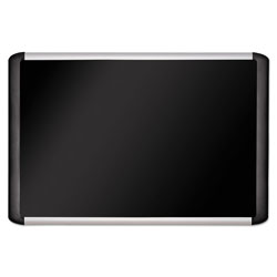 MasterVision™ Black fabric bulletin board, 24 x 36, Silver/Black