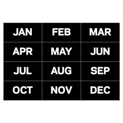 MasterVision™ Interchangeable Magnetic Board Accessories, Months of Year, Black/White, 2 in x 1 in