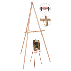 MasterVision™ Oak Display Tripod Easel, 60 in, Wood/Brass