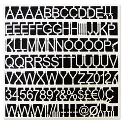 MasterVision™ White Plastic Set of Letters, Numbers & Symbols, Uppercase, 1 in Dia.