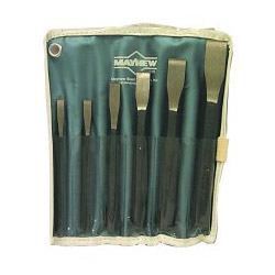 Mayhew Tools 6 Pc. Cold Chisel Kit, Alloy Steel, English, Pouch