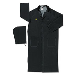 MCR Safety Classic Plus Series Rider Coat, 3X-Large, PVC/Polyester, Black
