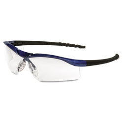 MCR Safety DALLAS Protective Eyewear, Clear Lens, Anti-Fog, Blue Metallic Frame